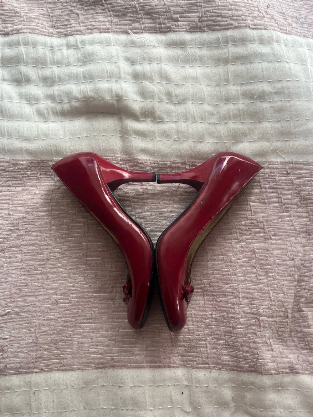 Y2K 2000s style Burgundy Red Kitten Heel Pumps Candies Size 6
